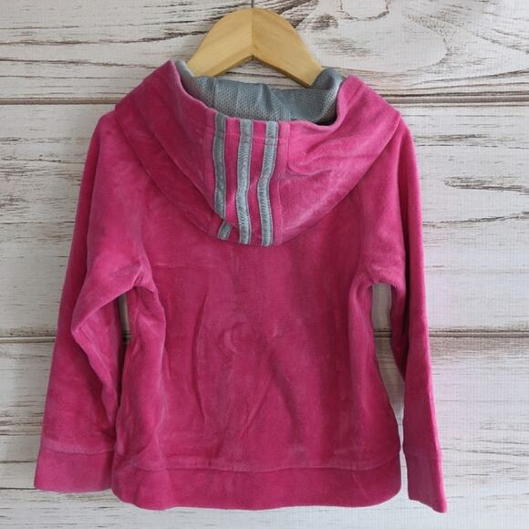 ADIDAS Velour Zip Up Toddler Hoodie Pink sz 3T - Picture 3 of 6